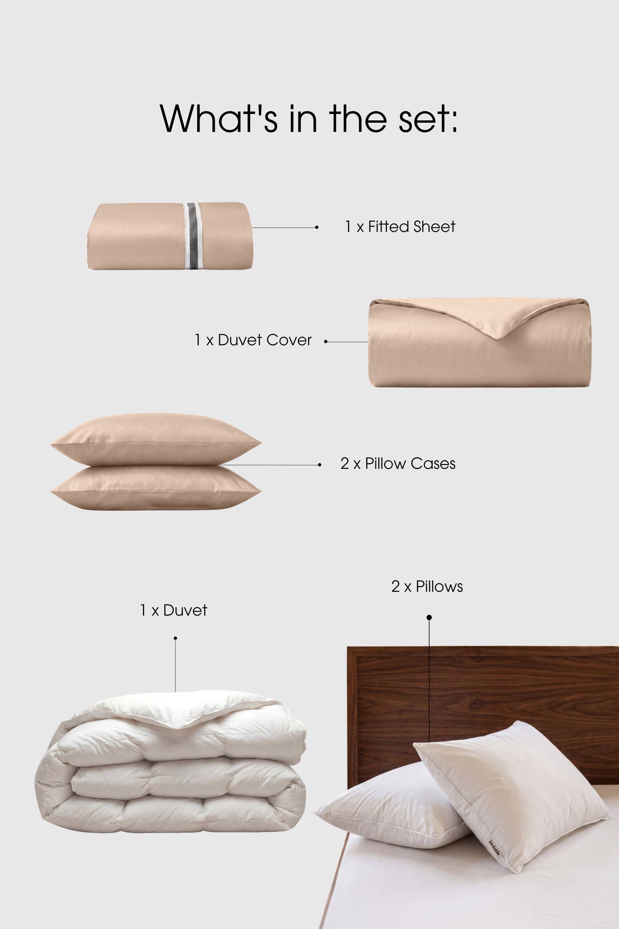 Sateen Bedding Set – Duvet, Pillows & Sheets | Bedable - Bedding