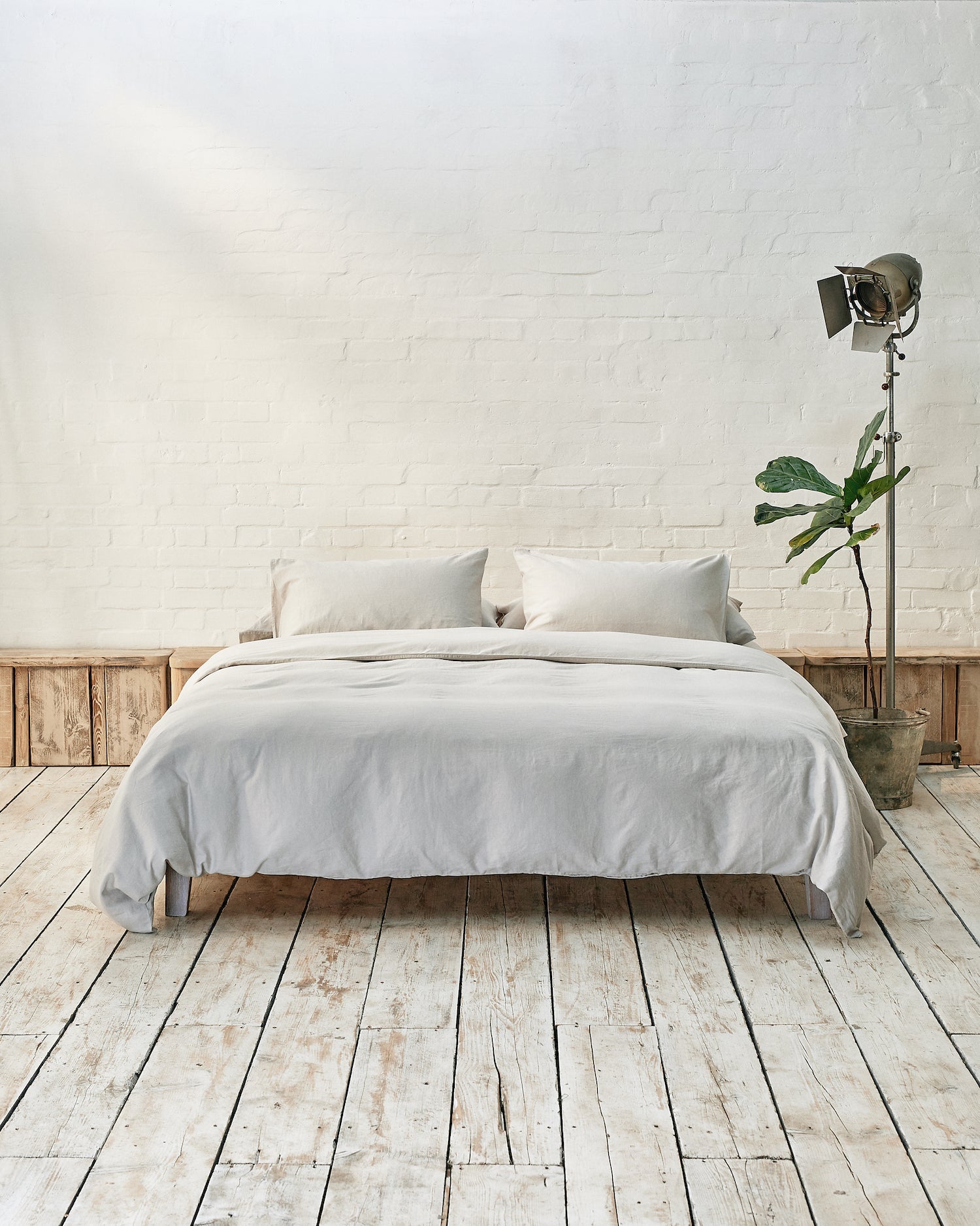 Light Grey Bedding Set (100% Cotton, Plain) | beddable
