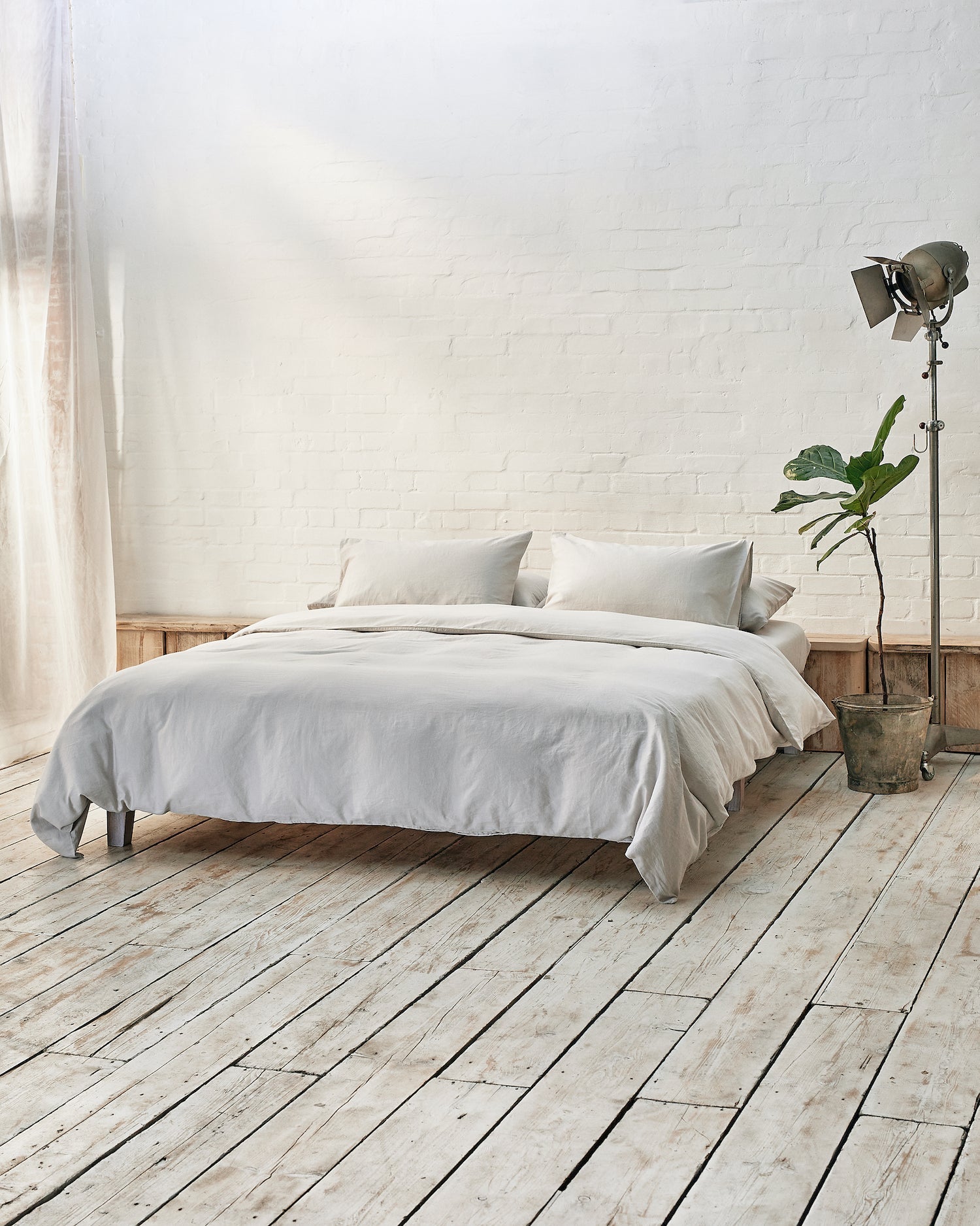 Light Grey Bedding Set (100% Cotton, Plain) | beddable