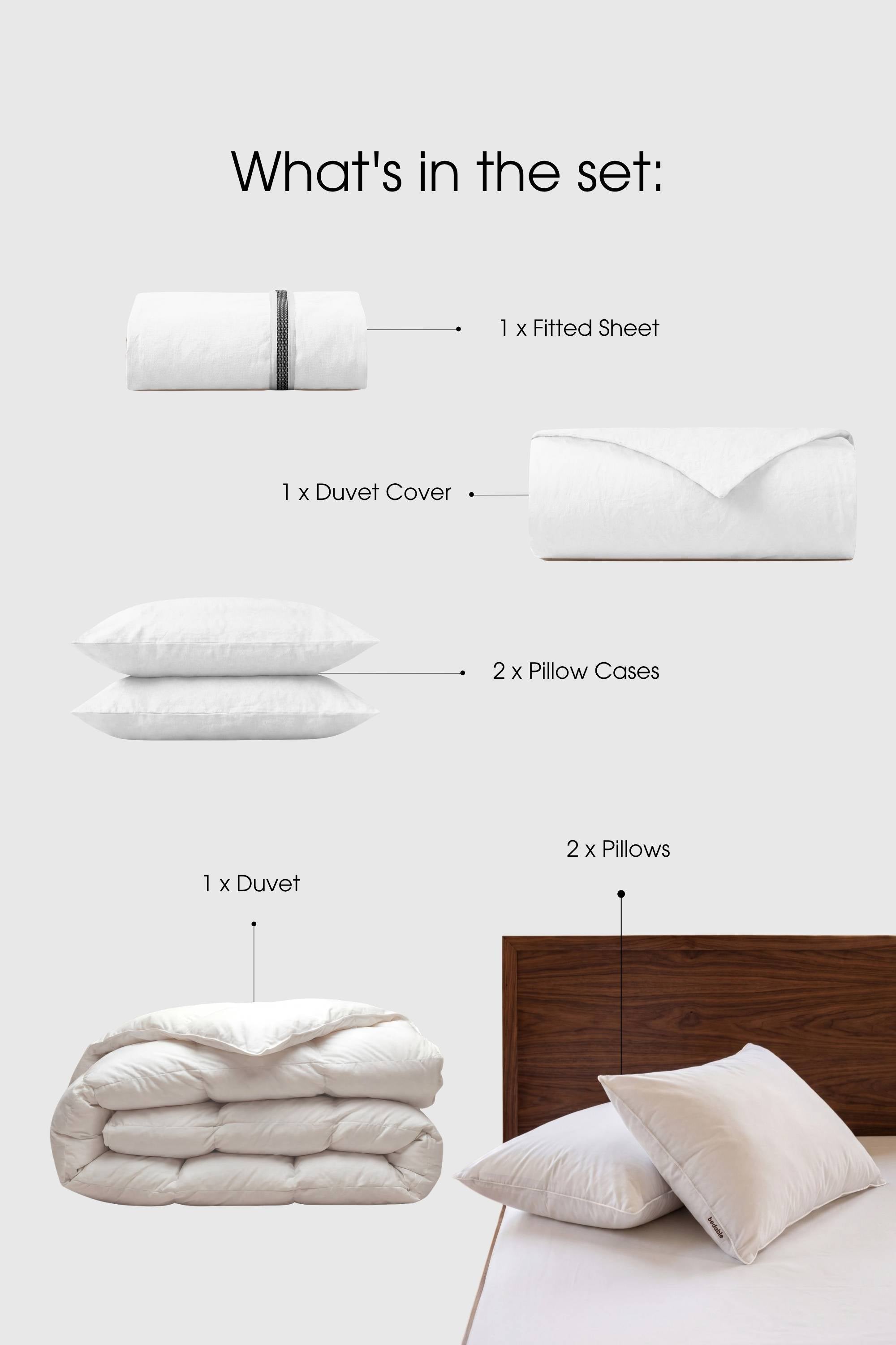 Percale Bedding Set - Duvet, Pillows & Sheets | Bedable - Bedding