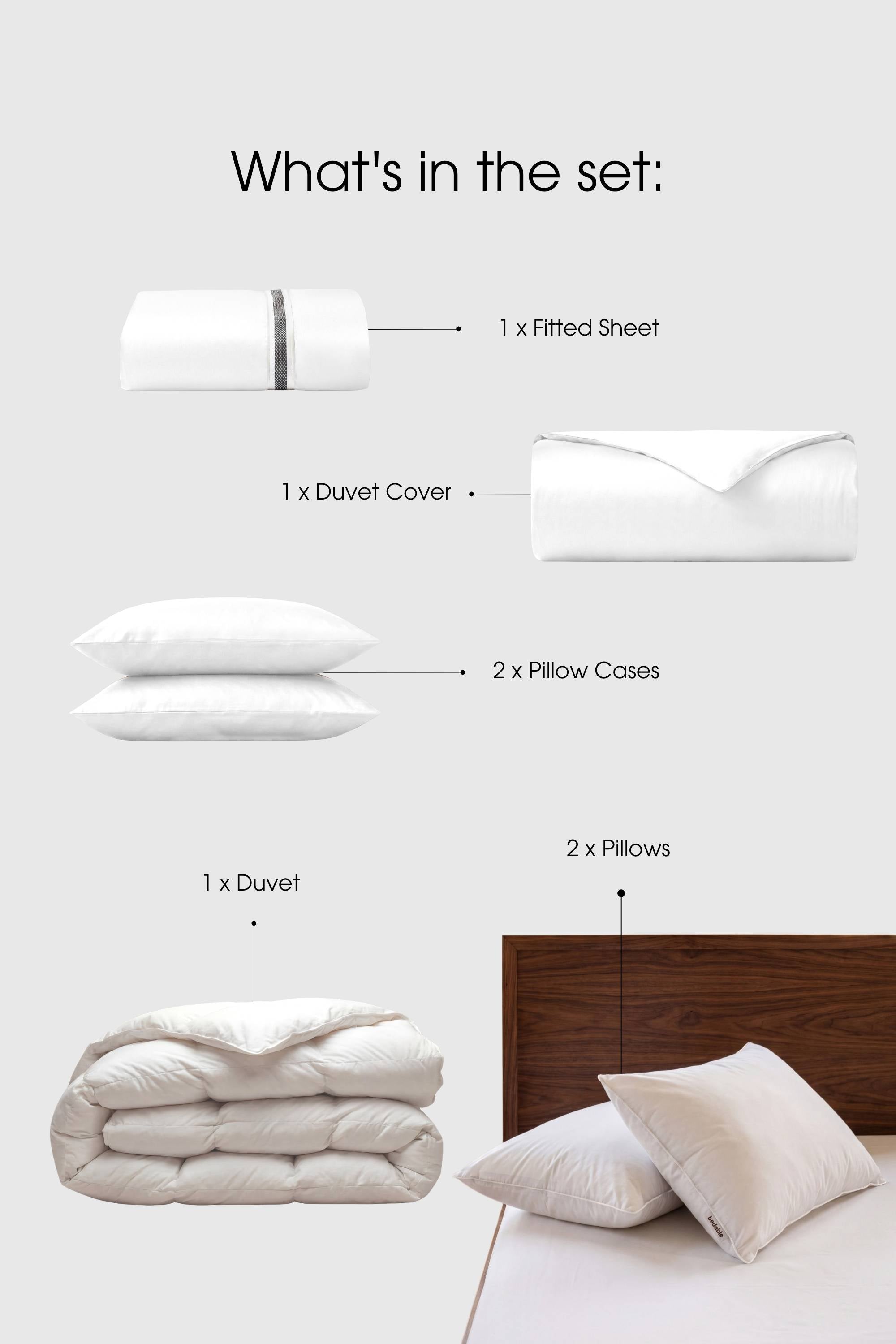Sateen Bedding Set – Duvet, Pillows & Sheets | Bedable - Bedding