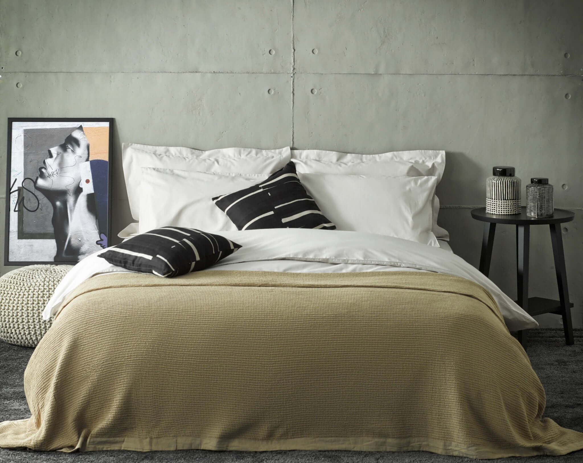 cotton white luxe bedding set