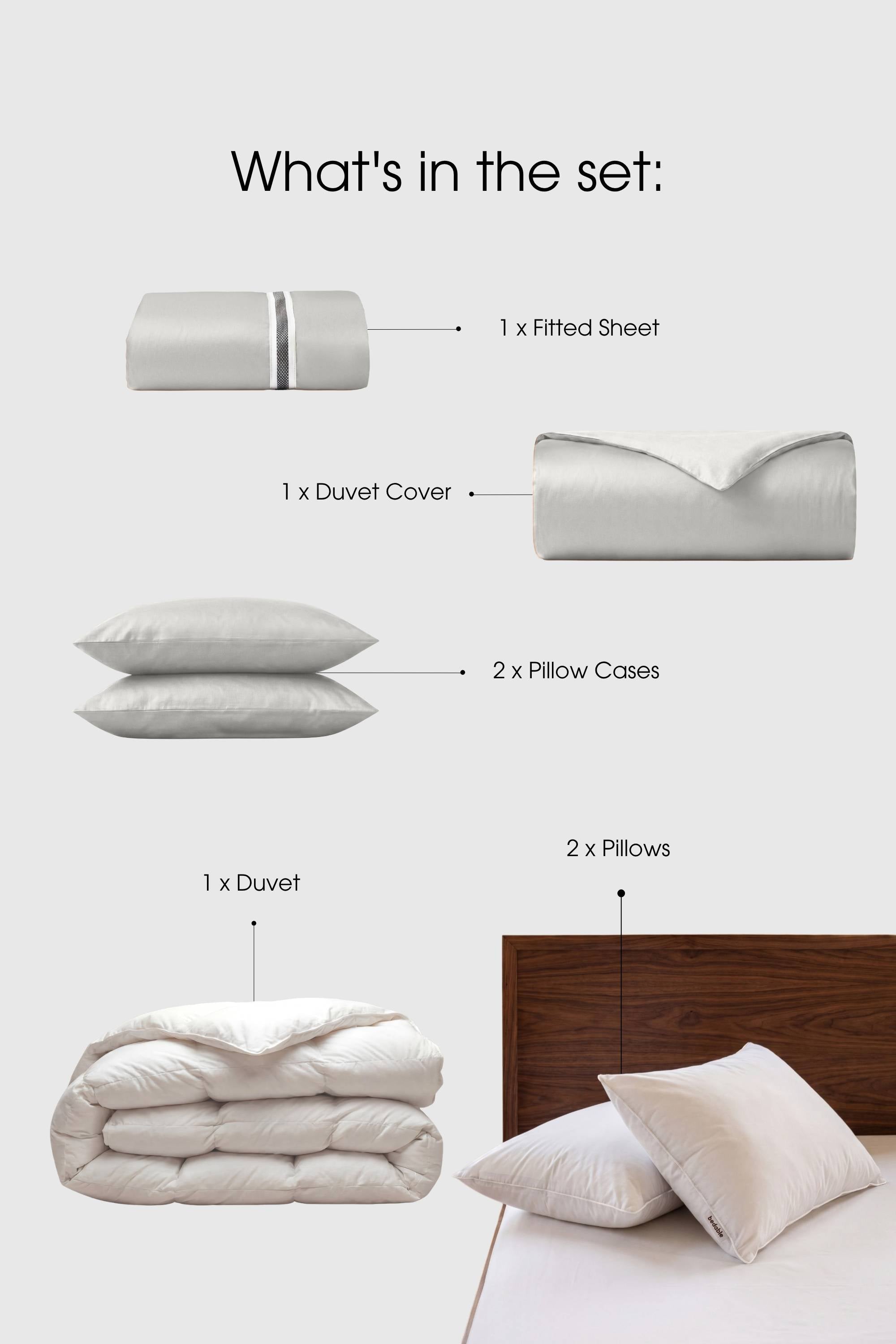 Sateen Bedding Set – Duvet, Pillows & Sheets | Bedable - Bedding