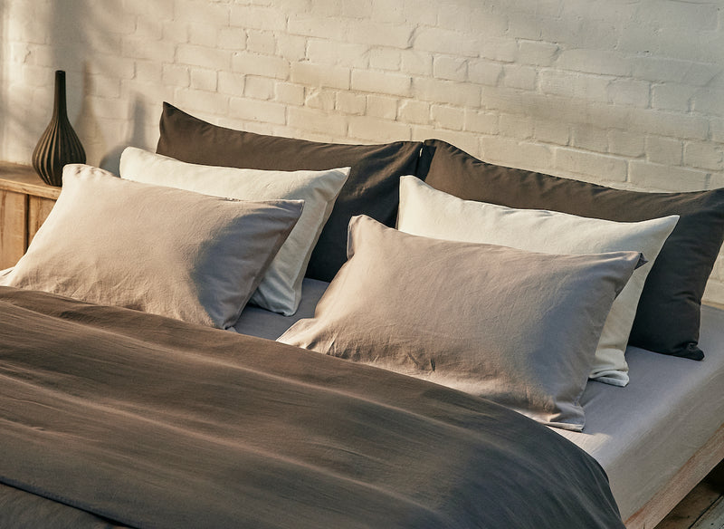 Three shades of grey cotton bedding